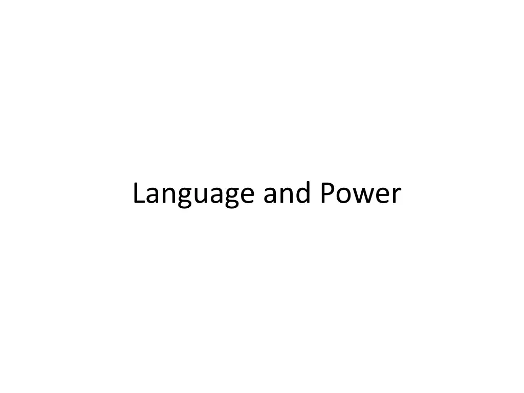 language and power