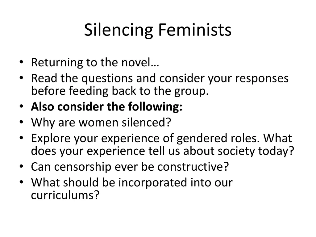 silencing feminists