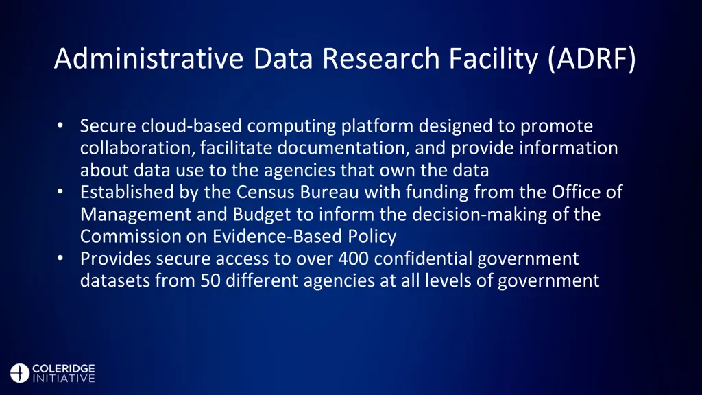 administrative data research facility adrf