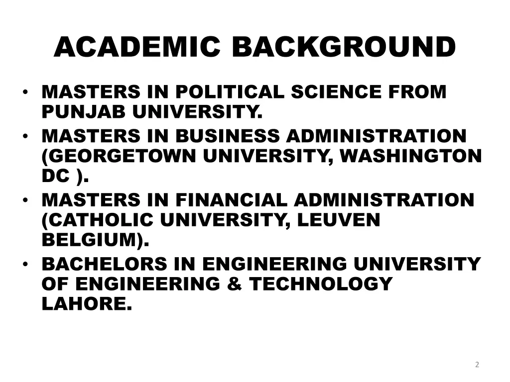 academic background