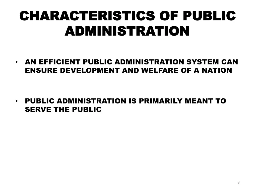 characteristics of public characteristics 1