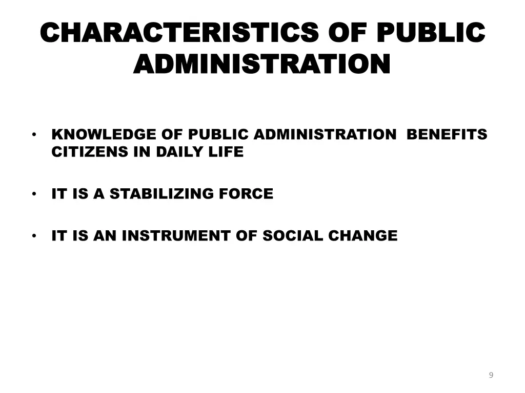 characteristics of public characteristics 2