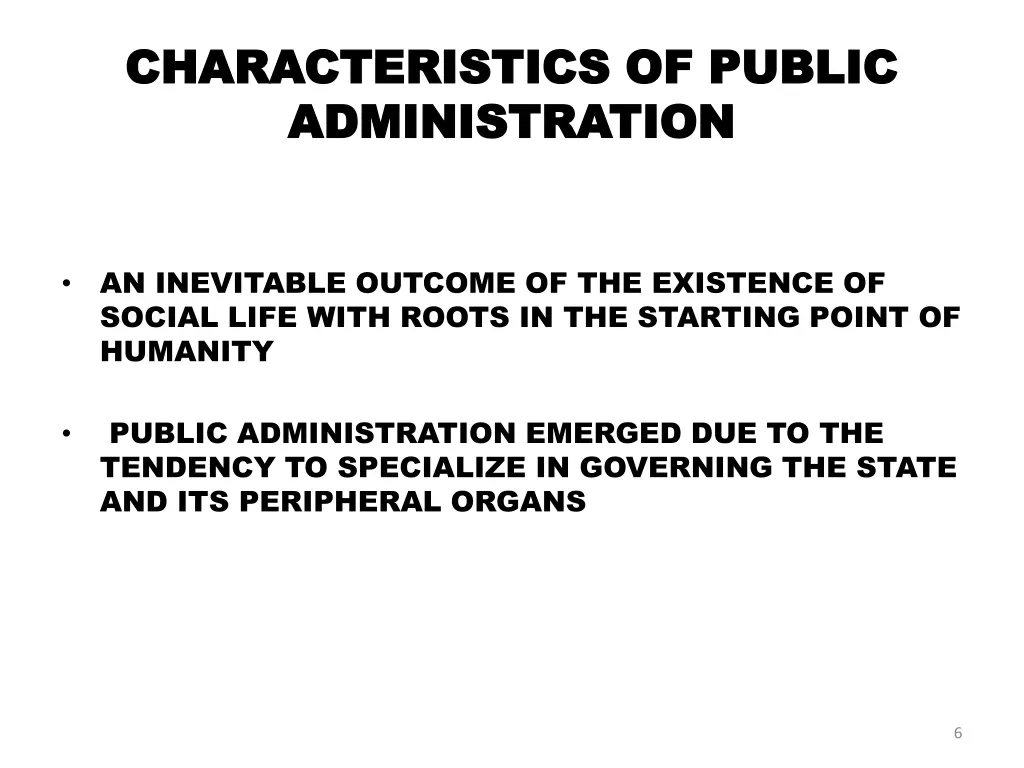 characteristics of public characteristics
