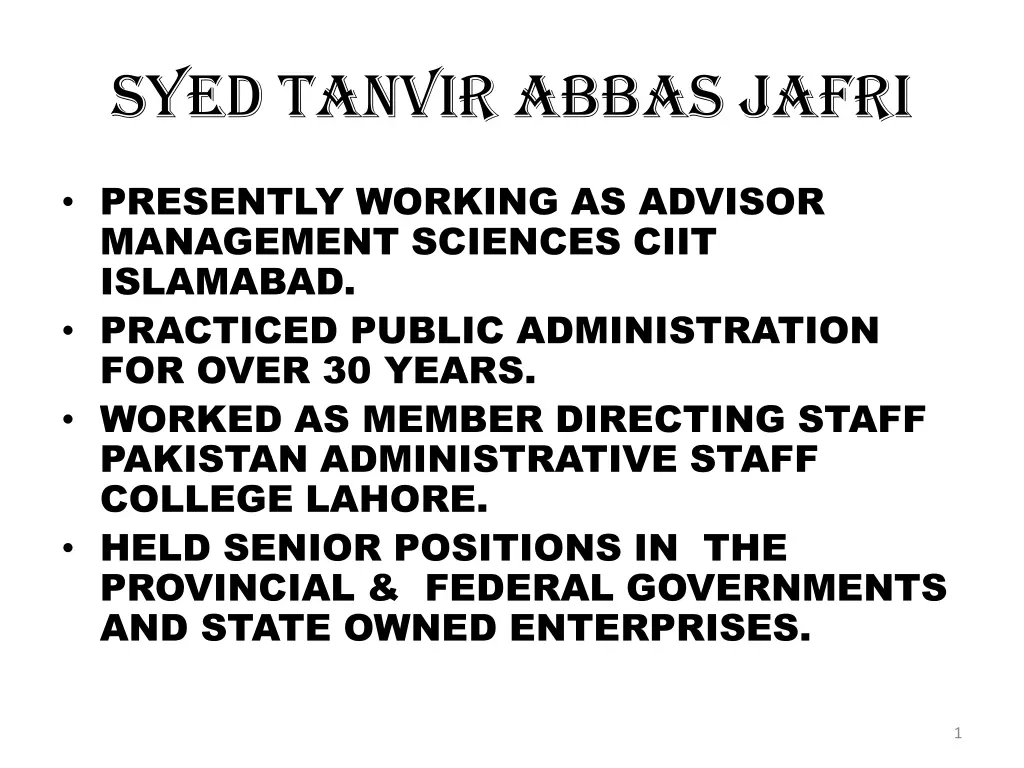 syed tanvir abbas jafri