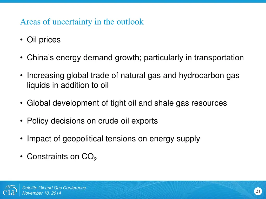 areas of uncertainty in the outlook