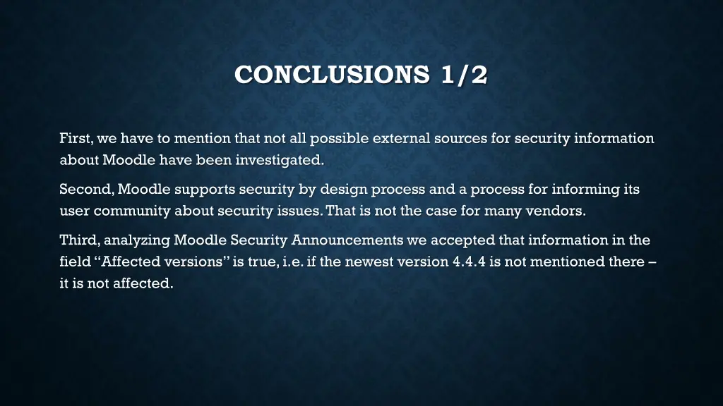 conclusions 1 2
