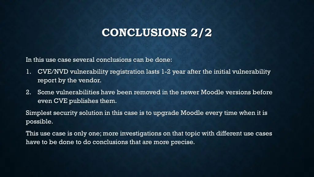 conclusions 2 2