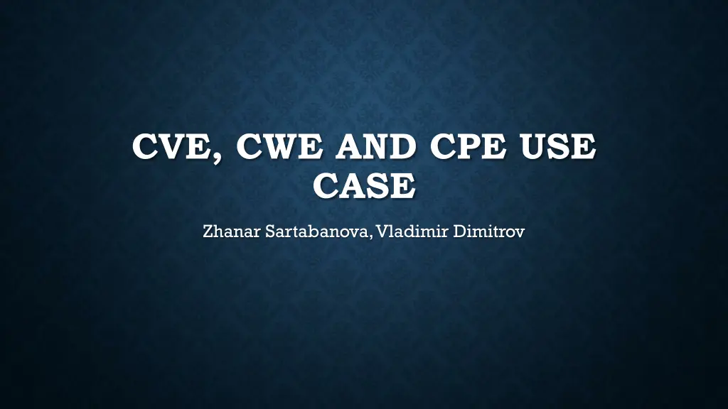 cve cwe and cpe use case