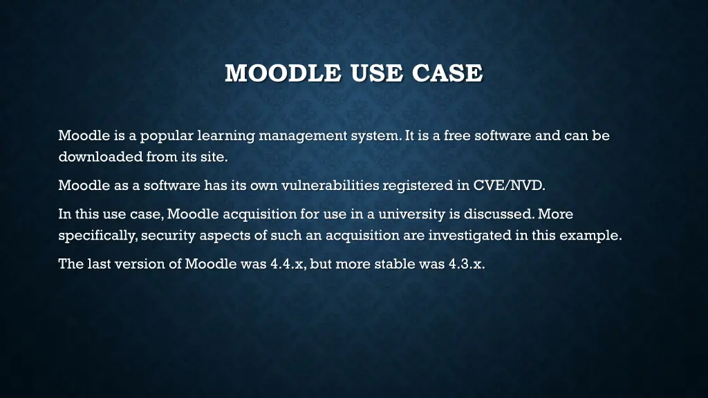 moodle use case