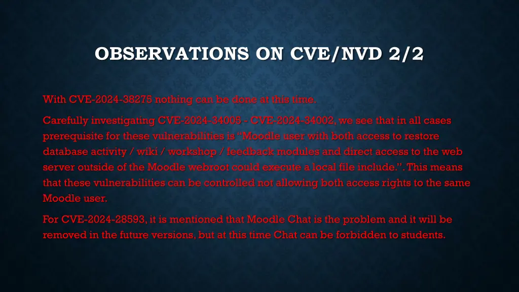 observations on cve nvd 2 2