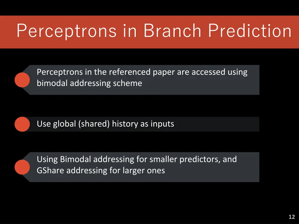 perceptrons in branch prediction