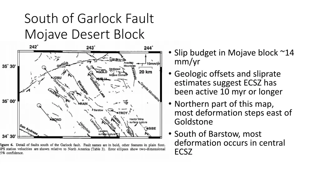 south of garlock fault mojave desert block