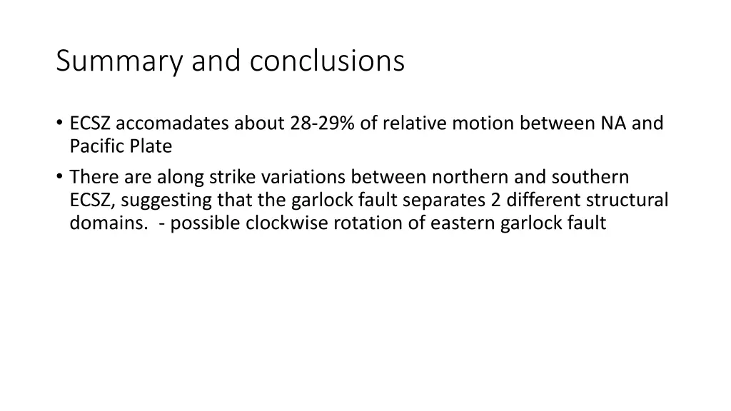 summary and conclusions