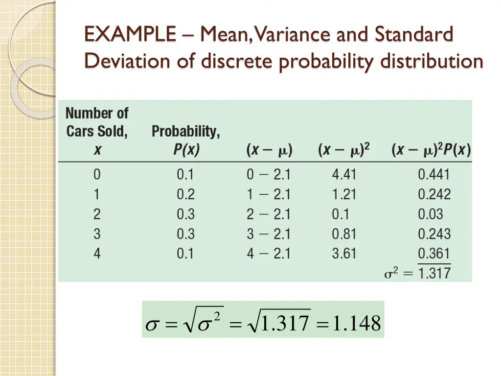 example mean variance and standard deviation 2