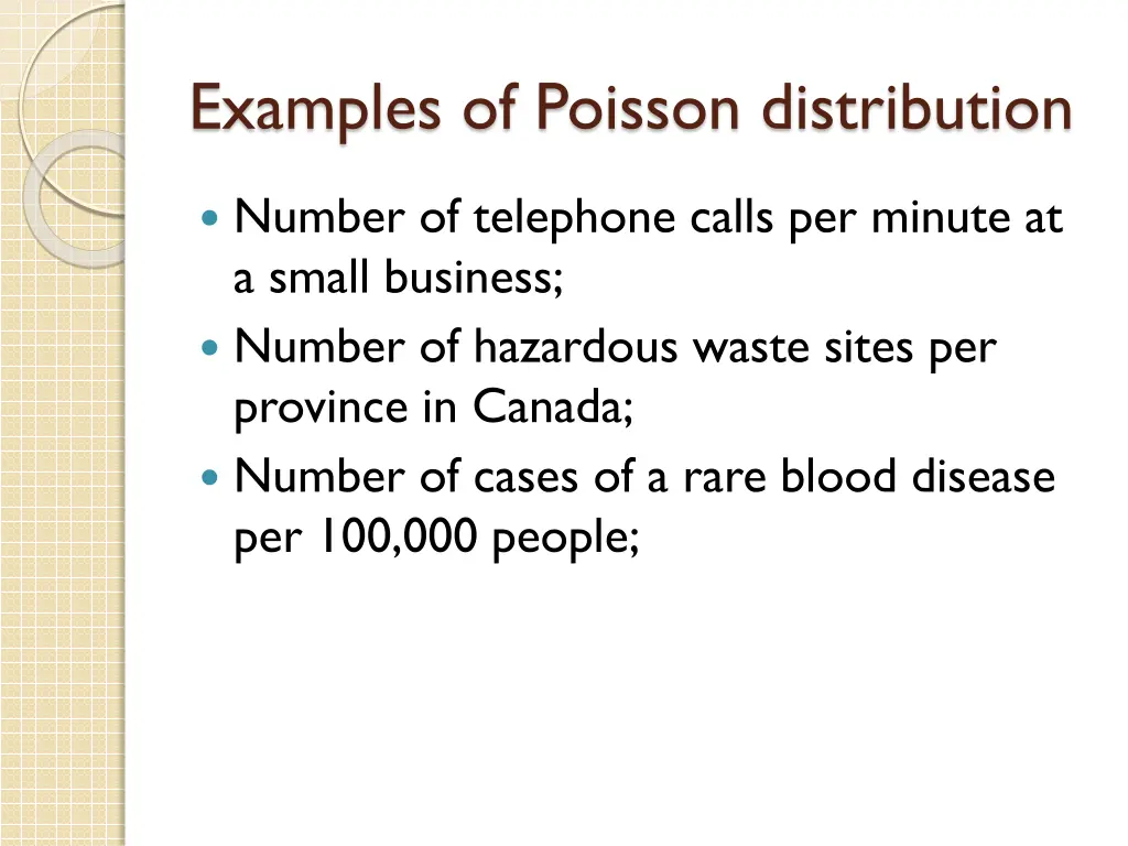 examples of poisson distribution