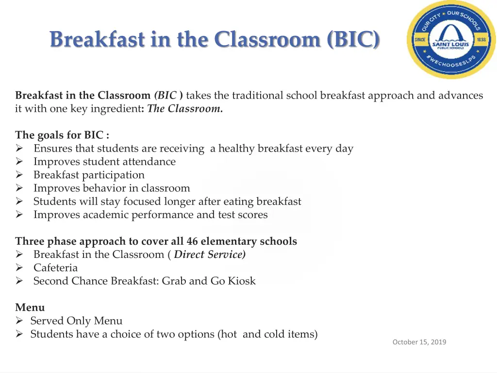 breakfast in the classroom bic