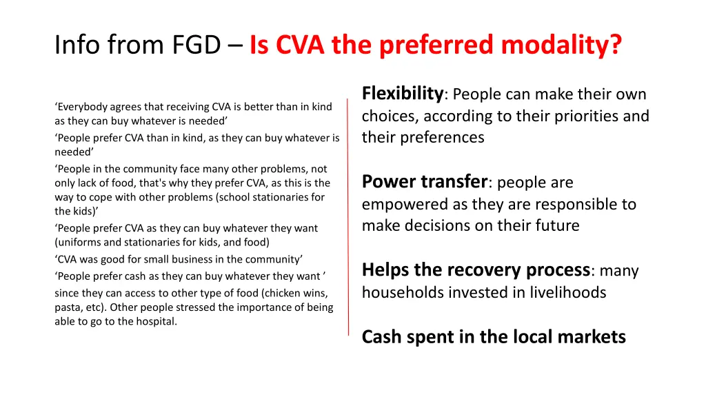 info from fgd is cva the preferred modality