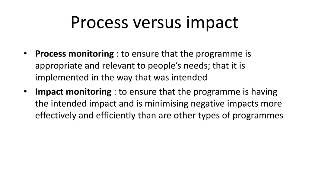 process versus impact