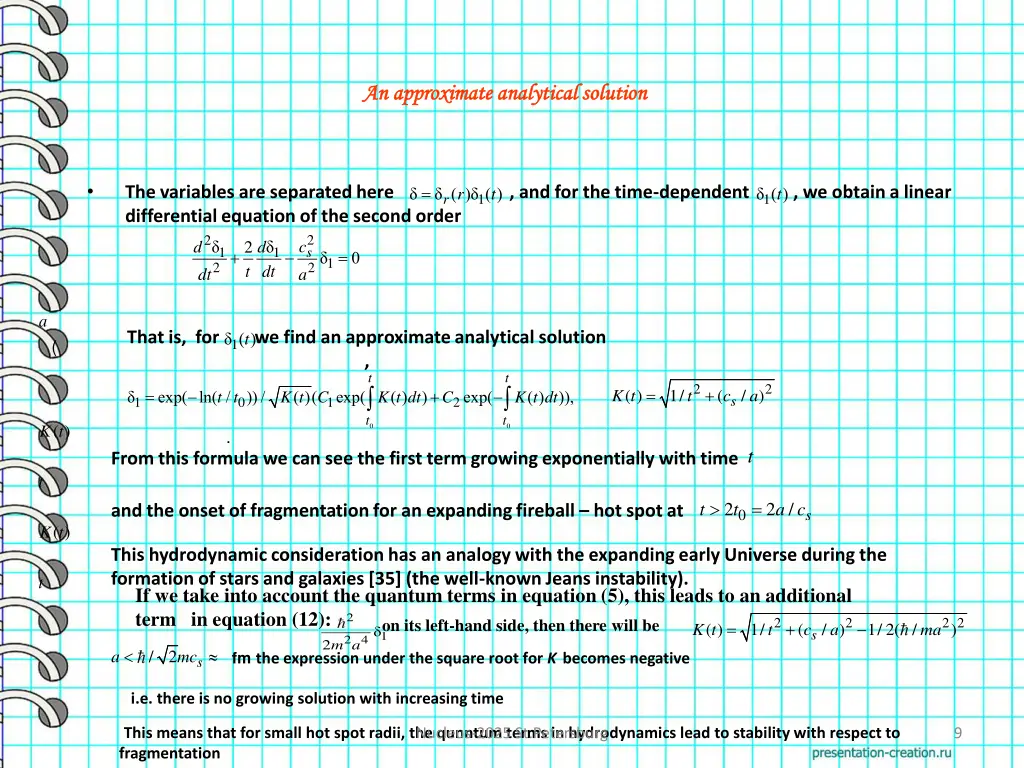 n approximate analytical solution n approximate