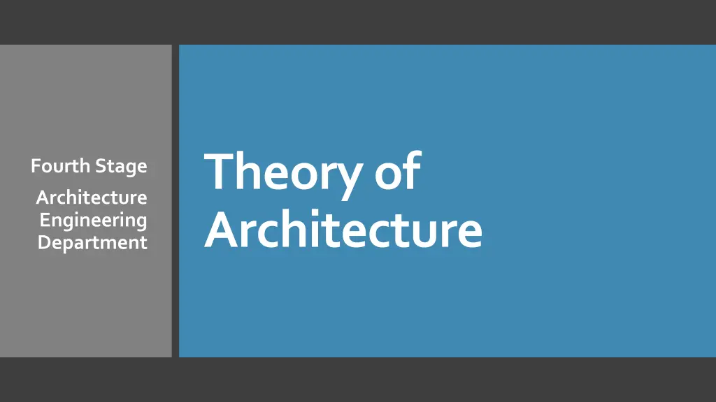 theory of architecture