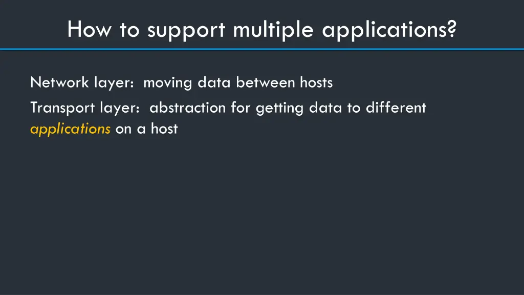 how to support multiple applications
