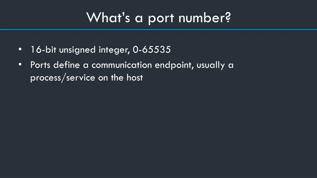 what s a port number 1
