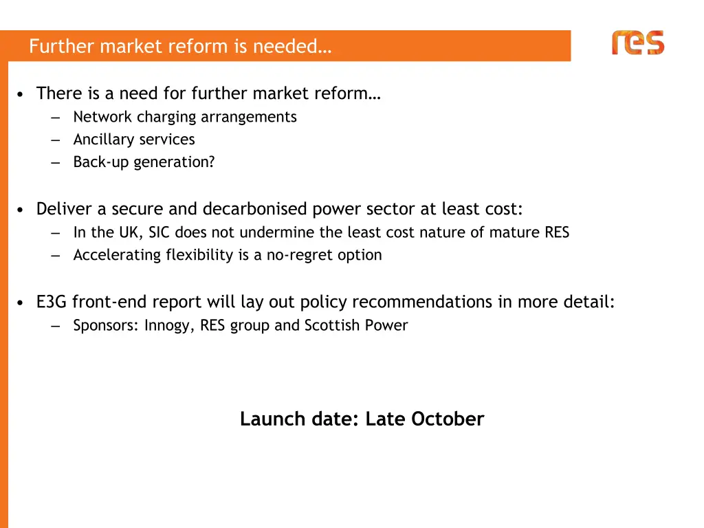 further market reform is needed