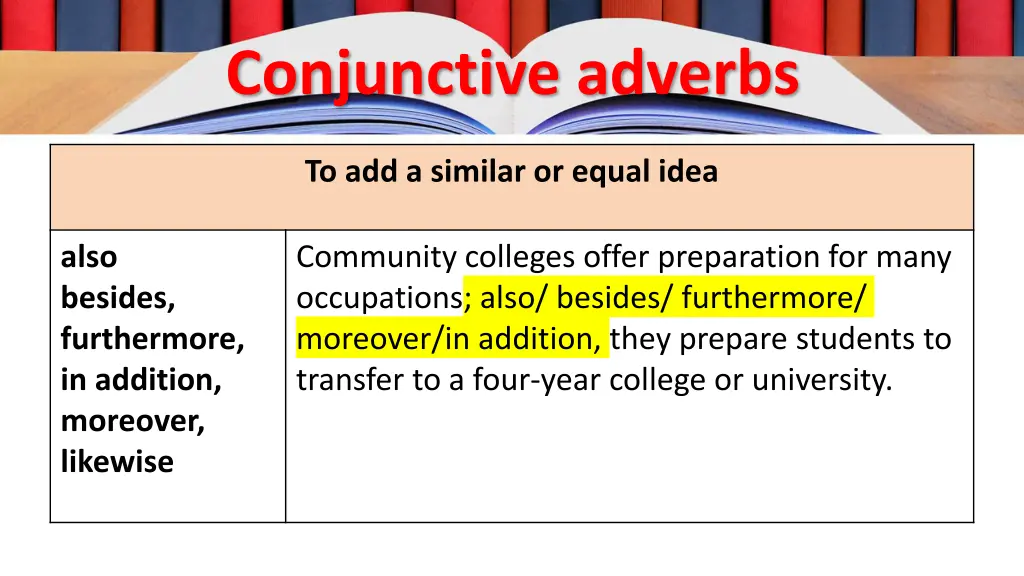 conjunctive adverbs
