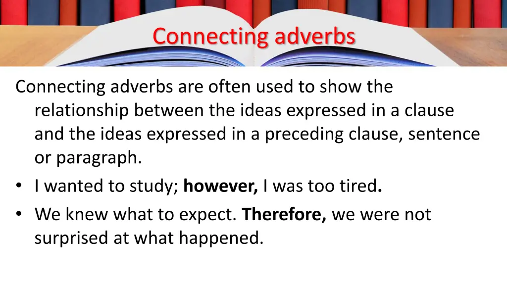connecting adverbs