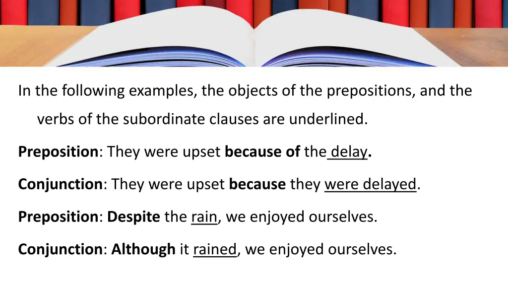 in the following examples the objects