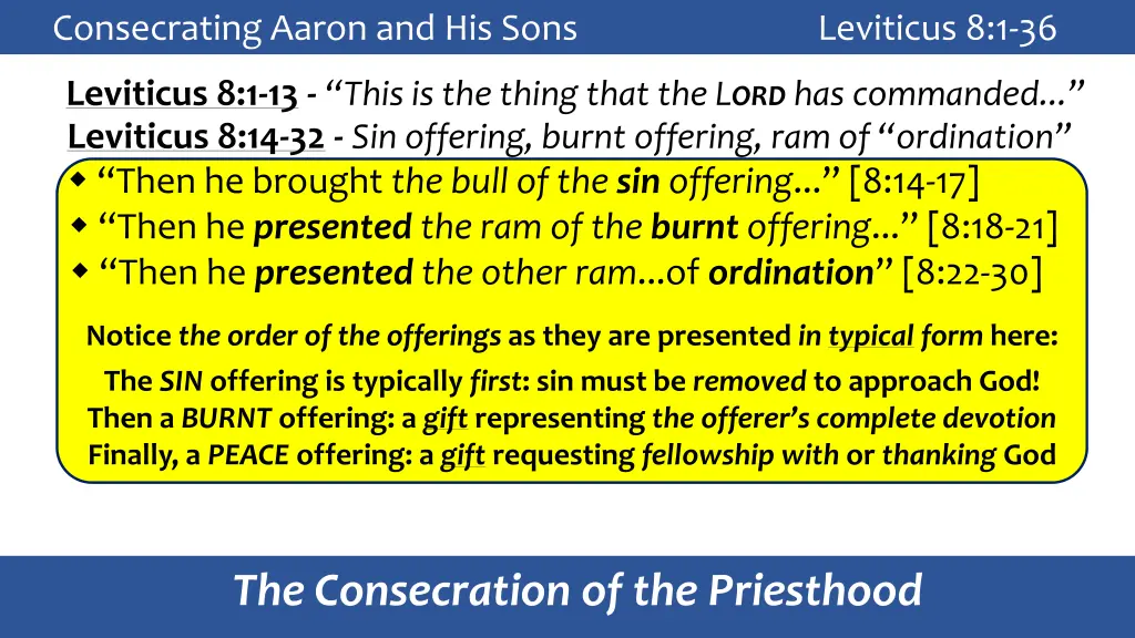 consecrating aaron and his sons leviticus 8 1 36 10