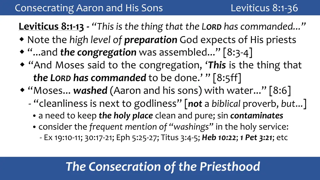 consecrating aaron and his sons leviticus 8 1 36 3