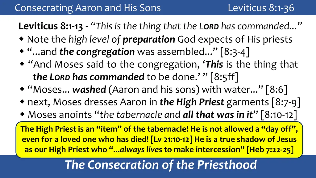 consecrating aaron and his sons leviticus 8 1 36 5