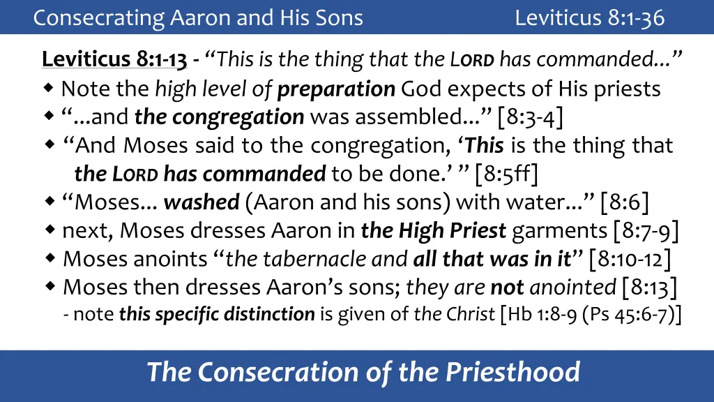 consecrating aaron and his sons leviticus 8 1 36 6