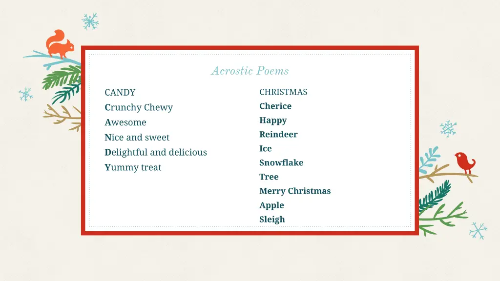 acrostic poems