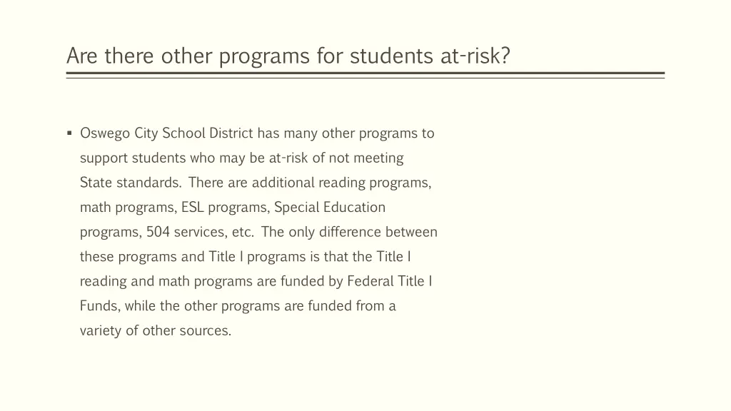 are there other programs for students at risk