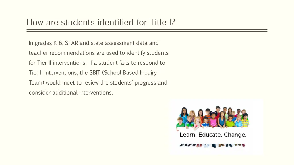 how are students identified for title i