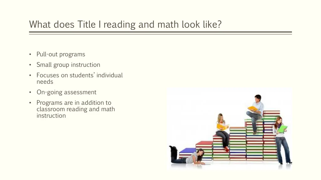 what does title i reading and math look like