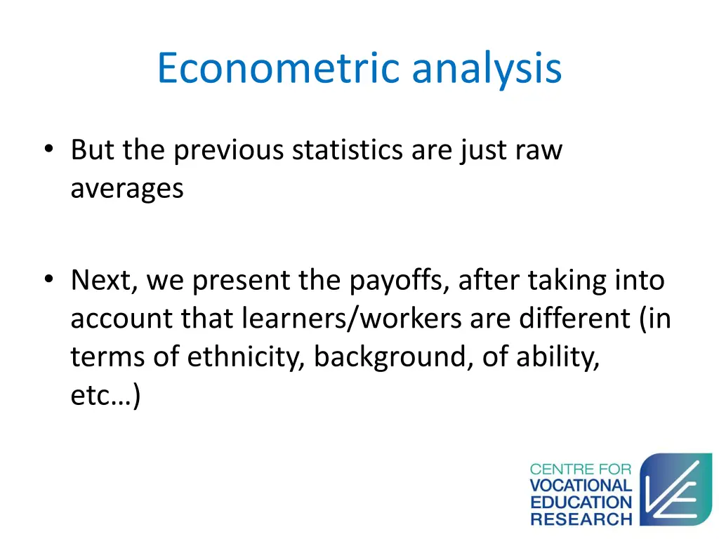 econometric analysis