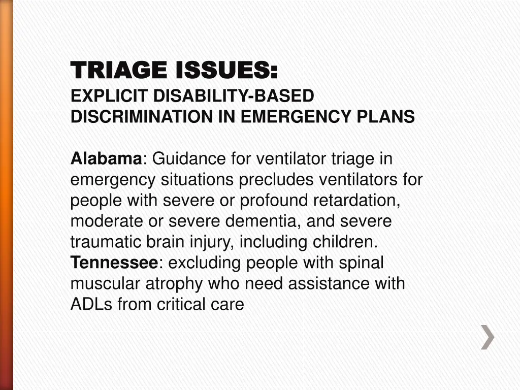 triage issues triage issues explicit disability
