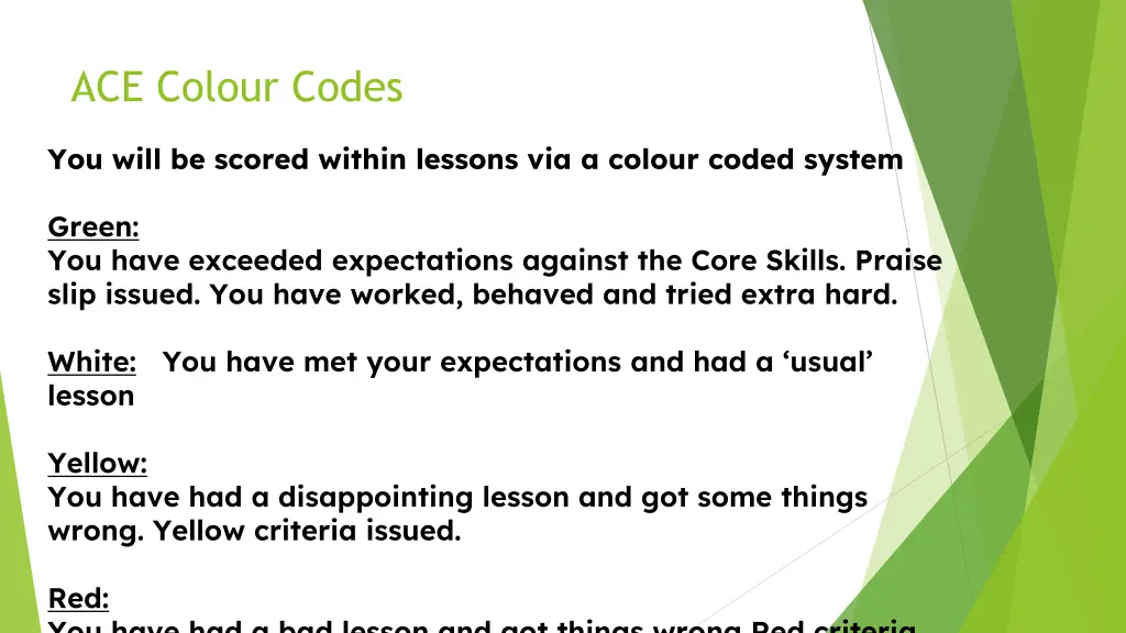 ace colour codes