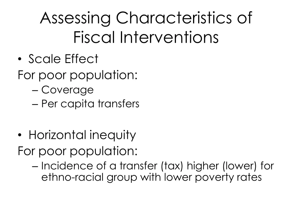 assessing characteristics of fiscal interventions 2