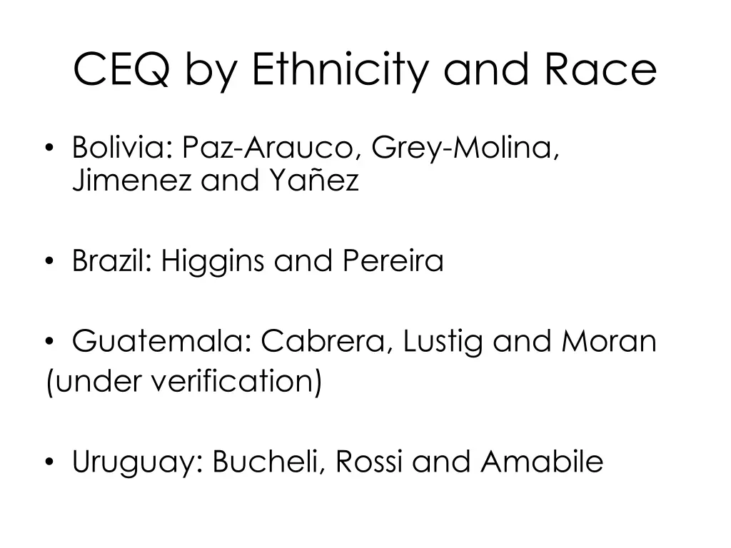 ceq by ethnicity and race