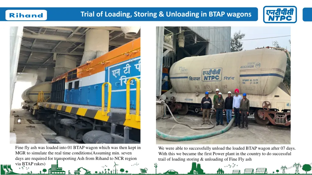 trial of loading storing unloading in btap wagons