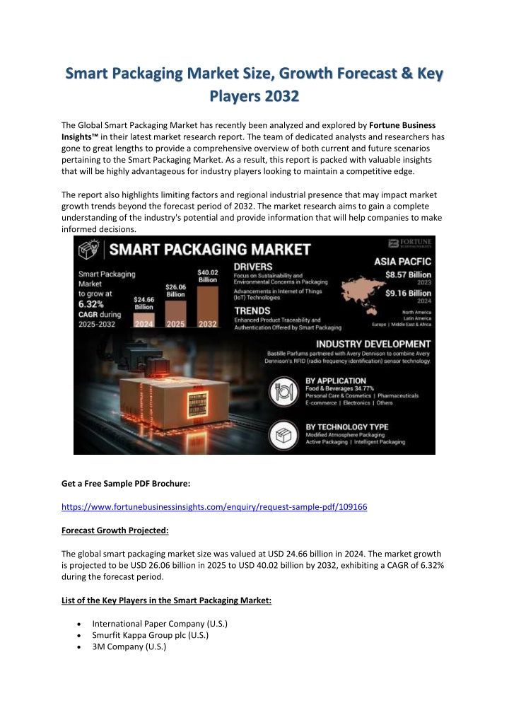 smart packaging market size growth forecast
