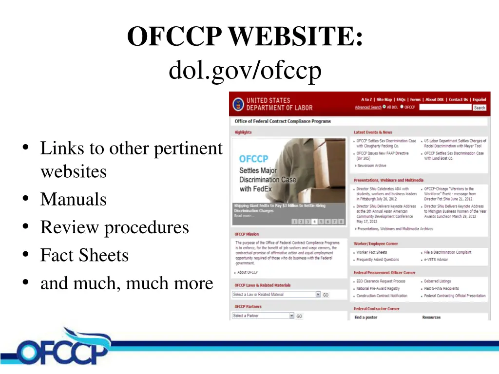 ofccp website dol gov ofccp