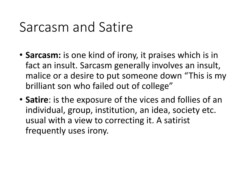 sarcasm and satire