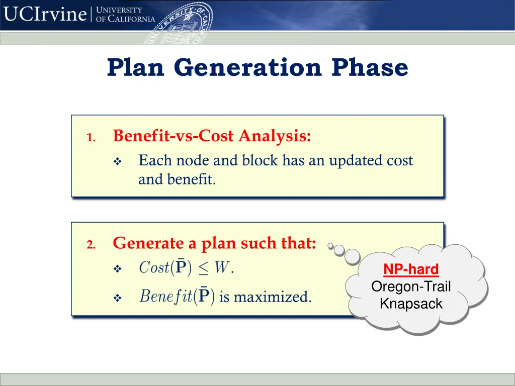 plan generation phase