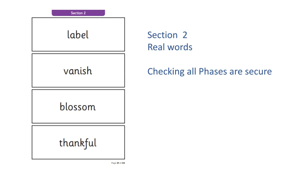 section 2 real words