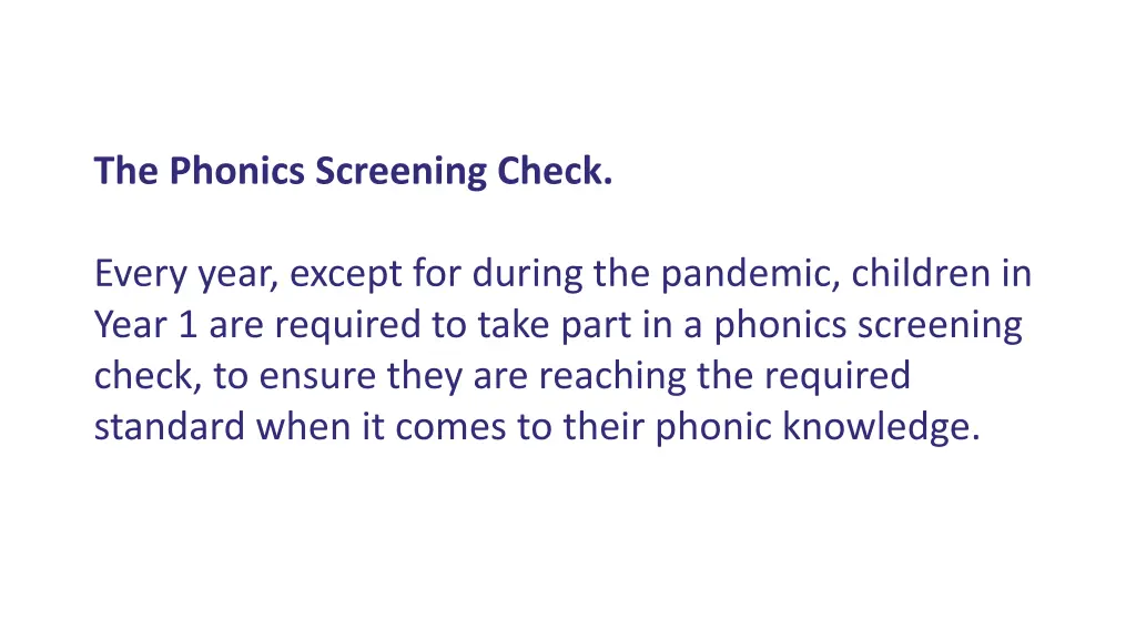 the phonics screening check